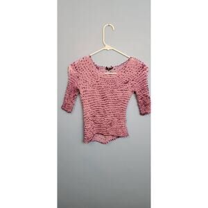 Y2K Purple Ombre Popcorn 3/4 Sleeve Stretchy One Size Fits Most Top